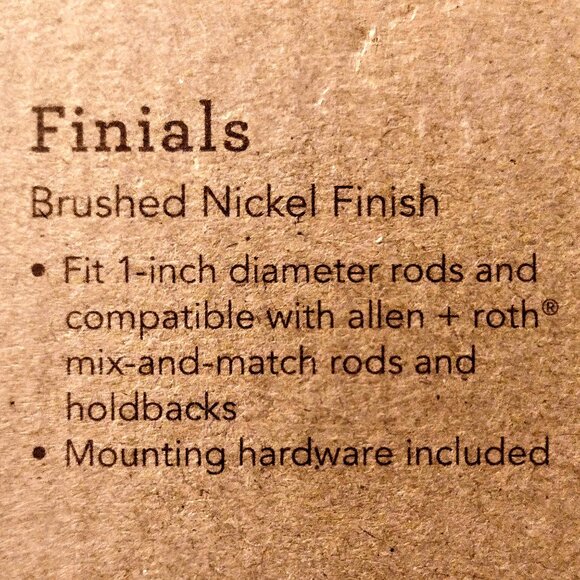 Allen + Roth Brushed-Nickel Curtain Rod Finials ~ (3) 2-Packs ~ Fits 1" Pole NEW - Picture 7 of 12